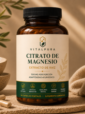 Citrato de Magnesio VitalPura suplemento alimenticio en cápsulas vegetales