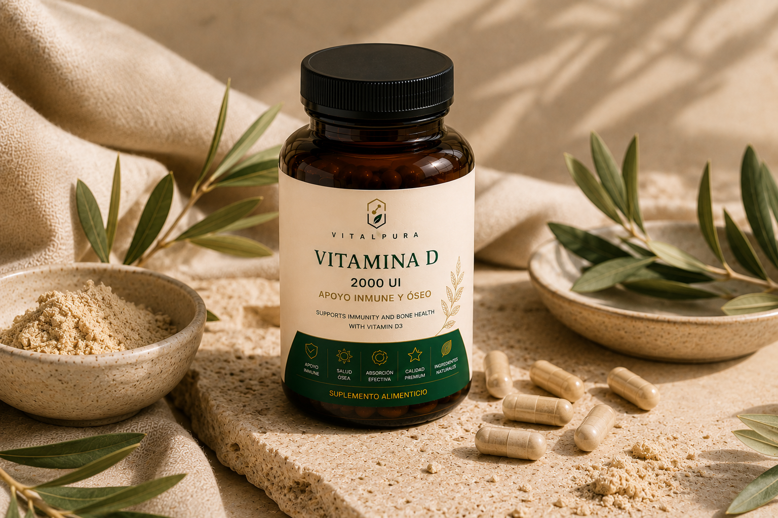Vitamina D3 + K2 VitalPura - Imagen 4